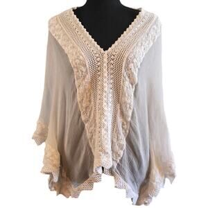 Maeve Batwing Gauze Top Size Medium